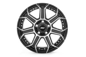 Jeep Gladiator Wheel - Rough Country - 89 Series, One-Piece, 17x9, 5x5, -12mm - Black Machined Gun Metal - '20-'23